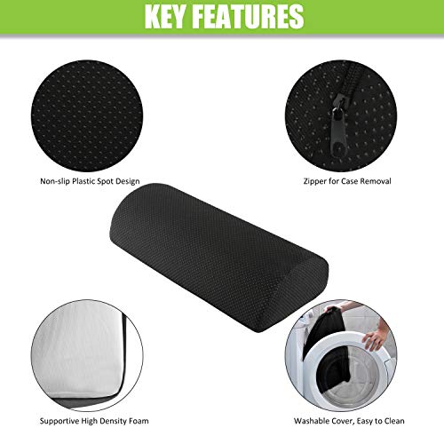 Guiffly Reposapiés Debajo del Escritorio, Esponja de Alta Densidad Cojín ergonómico del reposapiés, Almohada para los pies para Mejorar la Postura y aliviar el estrés en la Oficina y el hogar (Negro)