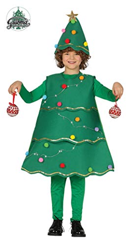 Guirca 41721 - Disfraz Arbol Navidad con Luces, Multicolor, 7-9 años