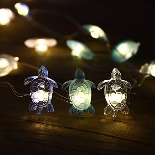 Guirnalda Luces Decorativas Habitacion Luces Led Guirnaldas Decoracion Marinera Playa Náutico Pared Boda Luz Led Pilas Concha de Mar Decorativas Cadena a pilas Decoracion Navideña Adornos Navidad