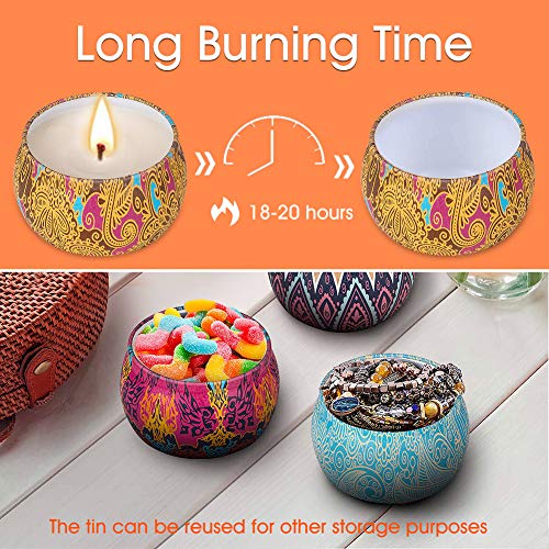 Guiseapue Velas Perfumadas, Cera de Soja Aromaterapia Velas de Regalo, Juegos de Velas para Cumpleaños, Aniversario, Aliviar el Estrés, y Uso Diario (4 Regalos)