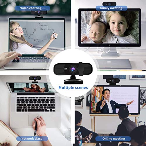 Guo Duo Webcam Full HD 1080P con Micrófono, Cámara web con Cubierta, para Computadora Portátil, Computadora, PC, Escritorio, Transmisión en vivo, Videollamada, Conferencia, Clase en Línea,Juego