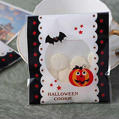 guojiwu 1 Juego De Halloween Caramelo Bolsas Bicarbonato De Embalaje Patrón De La Bolsa Auto-Adhesivo De La Bolsa De Moda Decoloración Calabaza Bolsa De Cookies Truco O De Goody Bolsa para Niños