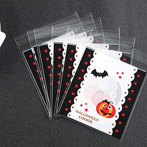 guojiwu 1 Juego De Halloween Caramelo Bolsas Bicarbonato De Embalaje Patrón De La Bolsa Auto-Adhesivo De La Bolsa De Moda Decoloración Calabaza Bolsa De Cookies Truco O De Goody Bolsa para Niños