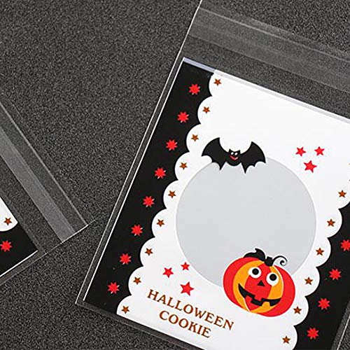 guojiwu 1 Juego De Halloween Caramelo Bolsas Bicarbonato De Embalaje Patrón De La Bolsa Auto-Adhesivo De La Bolsa De Moda Decoloración Calabaza Bolsa De Cookies Truco O De Goody Bolsa para Niños