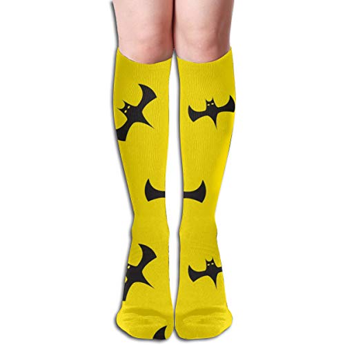 GuoJJ Yellow Cute Animal Bat Sport Medias altas Calcetines largos de compresión atlética para mujeres y niñas 19.7"(50cm)