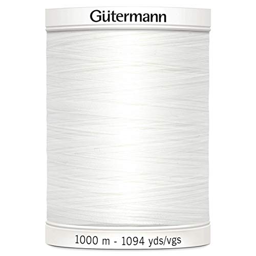 Gutermann – Cenefa, poliéster, Blanco, 1000 m