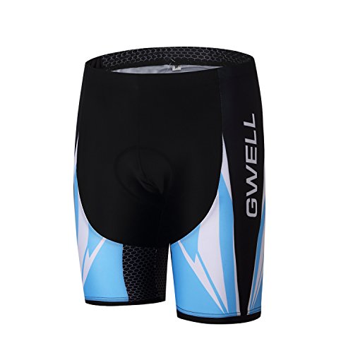 GWELL Conjunto de Ciclismo para Hombre, Maillot de Manga Corta + Culote Pantalones Cortos Acolchado 3D para Bicicleta de Verano