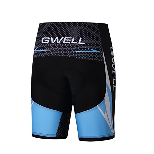 GWELL Conjunto de Ciclismo para Hombre, Maillot de Manga Corta + Culote Pantalones Cortos Acolchado 3D para Bicicleta de Verano