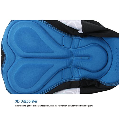 GWELL Conjunto de Ciclismo para Hombre, Maillot de Manga Corta + Culote Pantalones Cortos Acolchado 3D para Bicicleta de Verano