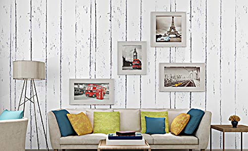 Gwolf Papel pintado de madera autoadhesivo, 45x1000cm papel de contacto de grano de madera, papel pintado de madera desgastada, pelar y pegar, papel pintado vintage autoadhesivo de PVC