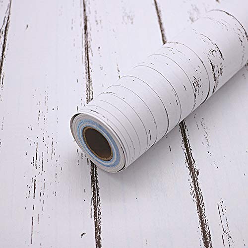 Gwolf Papel pintado de madera autoadhesivo, 45x1000cm papel de contacto de grano de madera, papel pintado de madera desgastada, pelar y pegar, papel pintado vintage autoadhesivo de PVC
