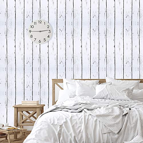 Gwolf Papel pintado de madera autoadhesivo, 45x1000cm papel de contacto de grano de madera, papel pintado de madera desgastada, pelar y pegar, papel pintado vintage autoadhesivo de PVC