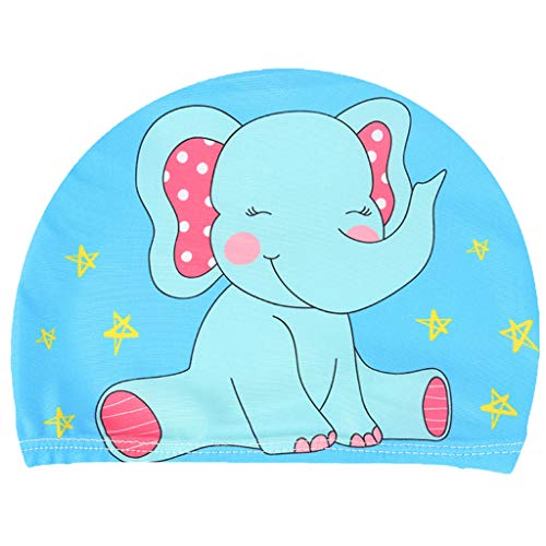 Gwxevce Niños Bebé Gorro de natación Cute Cartoon Animal Prints Impermeable Proteger Las Orejas Poliéster Suave Ligero Unisex Accesorio de natación