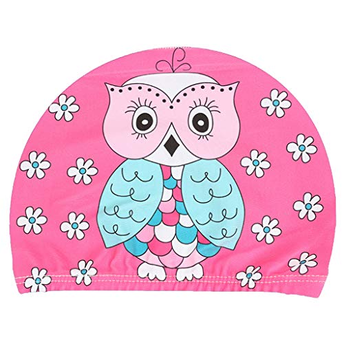 Gwxevce Niños Bebé Gorro de natación Cute Cartoon Animal Prints Impermeable Proteger Las Orejas Poliéster Suave Ligero Unisex Accesorio de natación