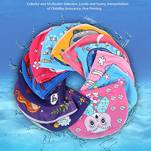 Gwxevce Niños Bebé Gorro de natación Cute Cartoon Animal Prints Impermeable Proteger Las Orejas Poliéster Suave Ligero Unisex Accesorio de natación