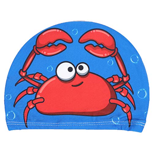 Gwxevce Niños Bebé Gorro de natación Cute Cartoon Animal Prints Impermeable Proteger Las Orejas Poliéster Suave Ligero Unisex Accesorio de natación