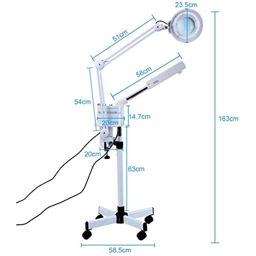 GXLO LED 5X de Aumento de la luz fría de la lámpara 3 en 1 ozono UV Floor Vapor de la Cara para el Cuidado de la Piel Facial Limpia humidificador Maquillaje de Belleza Body SPA Salón de Tatuaje