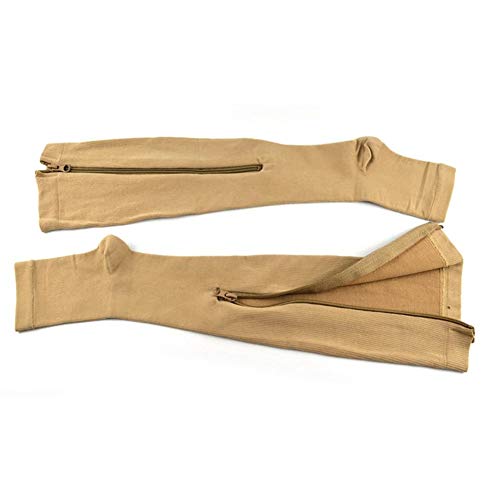 GXSox Zipper varicosas Calcetines de compresión Soporta Brace Legging Adelgaza Stocking Prevent varicosas Venas de Las piernas Shapper Calcetines S/M/L/XL/XXL (Color : Skin, Size : L XL)