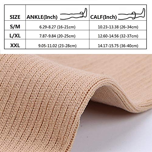 GXSox Zipper varicosas Calcetines de compresión Soporta Brace Legging Adelgaza Stocking Prevent varicosas Venas de Las piernas Shapper Calcetines S/M/L/XL/XXL (Color : Skin, Size : L XL)