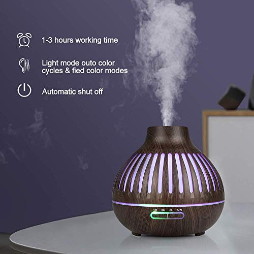 GXZOCK Humidificador Aceites Esenciales Ultrasónico 100ml Mini Difusor Aromaterapia de Vapor Frío con 7 Colores de LED y 2 Opciones de Niebla para Bebes Casa Habitacion Dormitorio Oficina etc - Negro