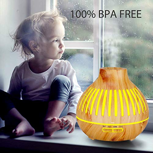 GXZOCK Humidificador Aceites Esenciales Ultrasónico 100ml Mini Difusor Aromaterapia de Vapor Frío con 7 Colores de LED y 2 Opciones de Niebla para Bebes Casa Habitacion Dormitorio Oficina etc - Negro