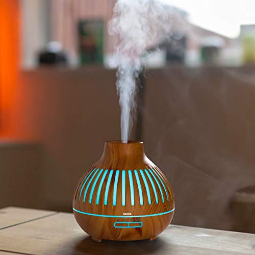 GXZOCK Humidificador Aceites Esenciales Ultrasónico 100ml Mini Difusor Aromaterapia de Vapor Frío con 7 Colores de LED y 2 Opciones de Niebla para Bebes Casa Habitacion Dormitorio Oficina etc - Negro