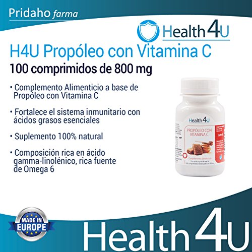 H4U Propóleo con Vitamina C 100 comprimidos de 800 mg