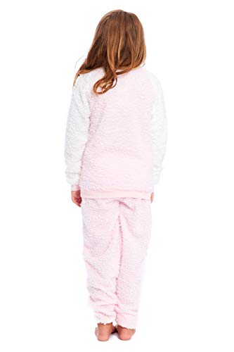 Habigail - Conjunto de pijama para mujer con forro polar cálido y pijamas para mamá e hija Rosa - Oso polar Small