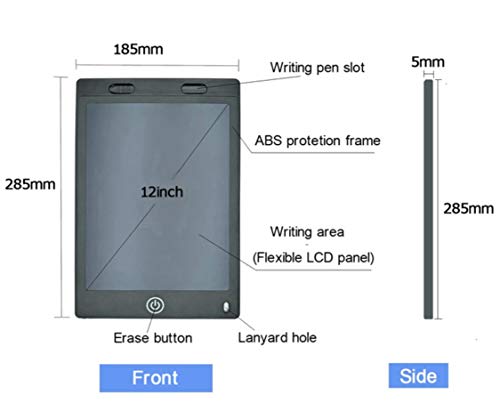 Haehne 12" LCD Writing Tablet, Tableta Gráfica, Tablets de Escritura LCD, Portátil Tableta de Dibujo Adecuada para el Hogar, Escuela, Oficina, Pintura, Mini Pizarra para Niños Que aprenden, Rojo