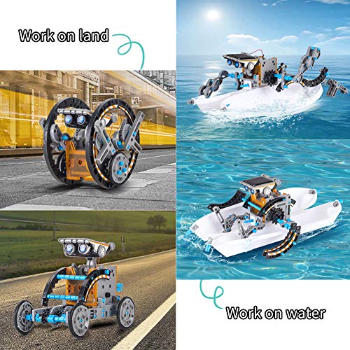 HahaGo Kit de Robótica Solar para Niños, Kit de Construcción Robotica Educativa, Juguetes 12-en-1 Edificio Educativo Juguete DIY Ciencia Experimento Kits 190pcs Conjunto