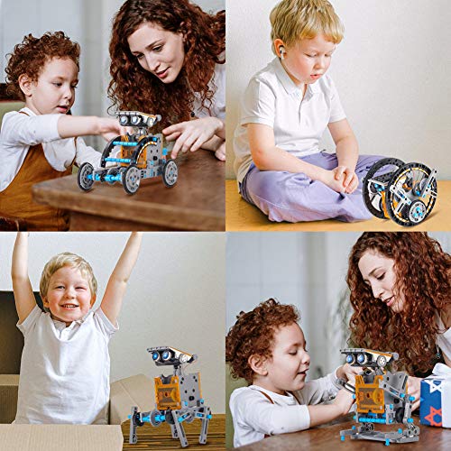 HahaGo Kit de Robótica Solar para Niños, Kit de Construcción Robotica Educativa, Juguetes 12-en-1 Edificio Educativo Juguete DIY Ciencia Experimento Kits 190pcs Conjunto
