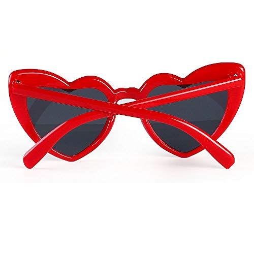 Haichen Gafas de sol en forma de corazón Cat Eye Mod Style Gafas de sol de fiesta Gafas retro sin montura transparentes para mujeres y niñas (A)