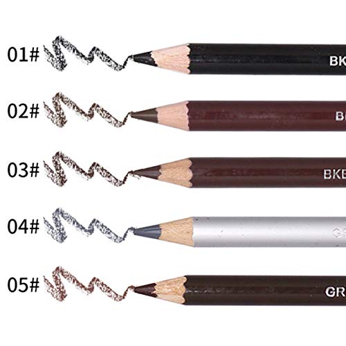 HaiQianXin 1 Unids Doble Cabeza de Lápiz de Cejas con Peine Cepillo Impermeable a Prueba de Manchas Lápiz de Cejas Cepillo Herramienta de Maquillaje Cosmético (Color : 5# Light Brown)