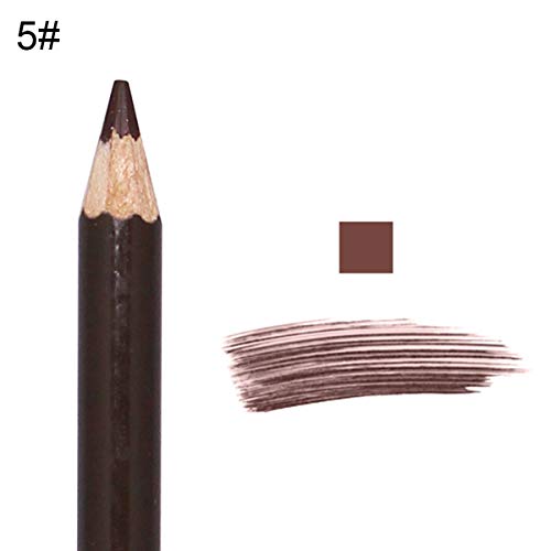HaiQianXin 1 Unids Doble Cabeza de Lápiz de Cejas con Peine Cepillo Impermeable a Prueba de Manchas Lápiz de Cejas Cepillo Herramienta de Maquillaje Cosmético (Color : 5# Light Brown)