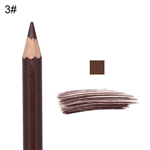 HaiQianXin 1 Unids Doble Cabeza de Lápiz de Cejas con Peine Cepillo Impermeable a Prueba de Manchas Lápiz de Cejas Cepillo Herramienta de Maquillaje Cosmético (Color : 3# Tawny)