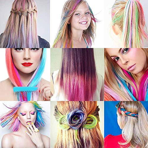 Hair Chalk, Tiza De Pelo, Cabello Tiza, Color de cabello lavable, Tinte de cabello lavable no tóxico, Para fiesta de teñido de cabello para niños, Cosplay - 12 colores