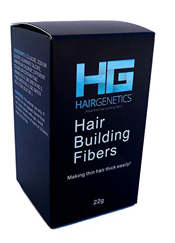 Hair Genetics® Fibras Capilares de Queratina para Cabello - Fórmula Avanzada Cero Picores de Calidad Profesional y Aspecto Natural para Hombres y Mujeres Dispensador 22 g (Castaño Claro)