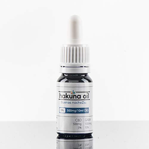 – Hakuna Oil – Aceite de Cañamo Premuim orgánico y ecológico BIO 5% + GABA 10% | 500mg | Proveniente de la Planta de Cañamo | 100% Natural | Ayuda a reducir el estrés, la ansiedad y el dolor.