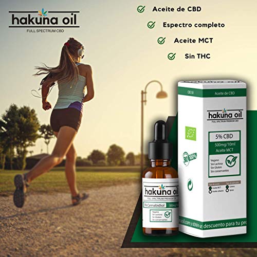 – Hakuna Oil – Aceite de Cañamo Premuim orgánico y ecológico BIO | de 500mg a 3000mg | Proveniente de la Planta de Cañamo | 100% Natural | Ayuda a reducir el estrés, la ansiedad y el dolor. (5%)