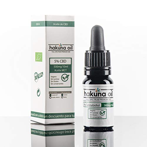 – Hakuna Oil – Aceite de Cañamo Premuim orgánico y ecológico BIO | de 500mg a 3000mg | Proveniente de la Planta de Cañamo | 100% Natural | Ayuda a reducir el estrés, la ansiedad y el dolor. (5%)