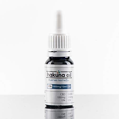 – Hakuna Oil – Aceite de Cañamo Premuim orgánico y ecológico BIO + GABA | 1000mg | Proveniente de la Planta de Cañamo | 100% Natural | Ayuda a reducir el estrés, la ansiedad y el dolor. (10%)