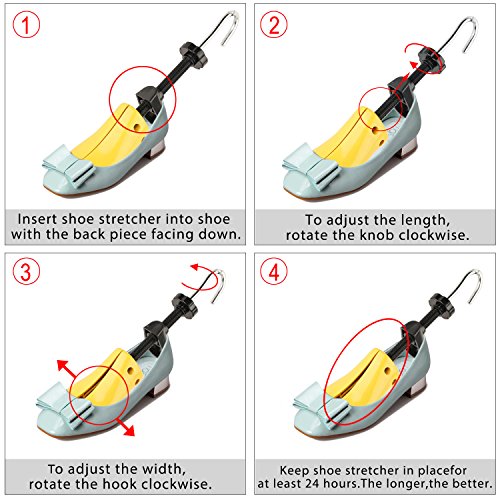 Halcent 1 Par Horma Zapatos Hombre Mujer, Hormas de Plástico, Justable Longitud y Anchura, Hormas Zapatos Mujer Hombre