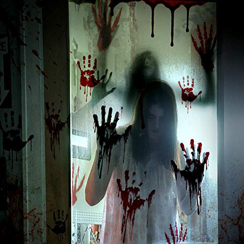 Halloween decoracion Terro 9 Hojas, Decoracion Halloween casa 180 PCS, Halloween Pegatinas Sangrienta Vinilos Para Ventanas, Adornos Halloween Para Casa Pegatinas Sangrientas Para Fiesta De Halloween