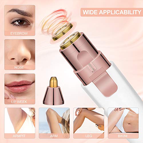 HALOVIE Depiladora Facial Mujer Electrica Afeitadora Removedor de Vello 2 en 1 Maquina Depilar Facial USB Recargable Impermeable Portátil sin Dolor Luz LED para Mejillas Labios Barbilla Cuello Cejas