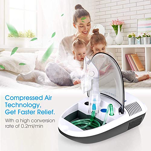 Hangsun Nebulizador Compresor Electrico Inhalador CN680 Inhalación para Bebe Adulto con Kit para Utilizar hogar