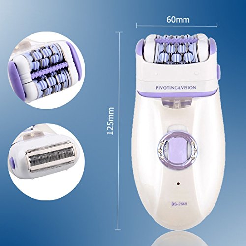 HanLuckyStars Depiladora Eléctrica de Precisión Recargador sin cable con 7 accesorios para Remoción de Señora de Pelo para Piernas, Cara, Axilas, Línea del Bikini y otras Áreas Sensibles