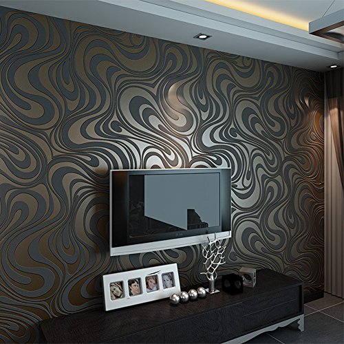 negro marron,0.7M*8.4M para la contexto de la TV sofa Hanmero papel pintado pared,no tejido,3D diseno dormitorios