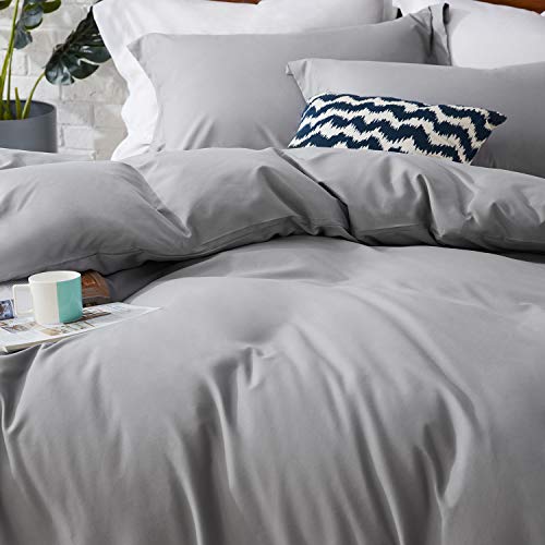 Hansleep Juego de Funda Nórdica Cama 90, 135x200 cm Gris Funda de Edredón de Microfibra Suave con 1 Funda de Almohada 50x70 cm