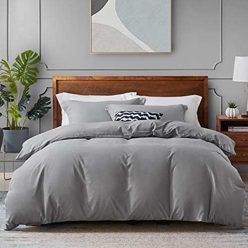 Hansleep Juego de Funda Nórdica Cama 90, 135x200 cm Gris Funda de Edredón de Microfibra Suave con 1 Funda de Almohada 50x70 cm