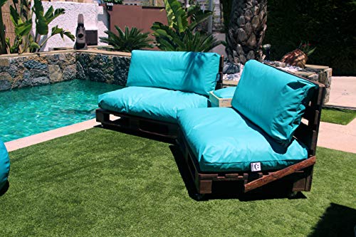 HAPPERS Cojín Impermeable y Desenfundable para Palets en Polipiel Exterior Crudo 120x80x20